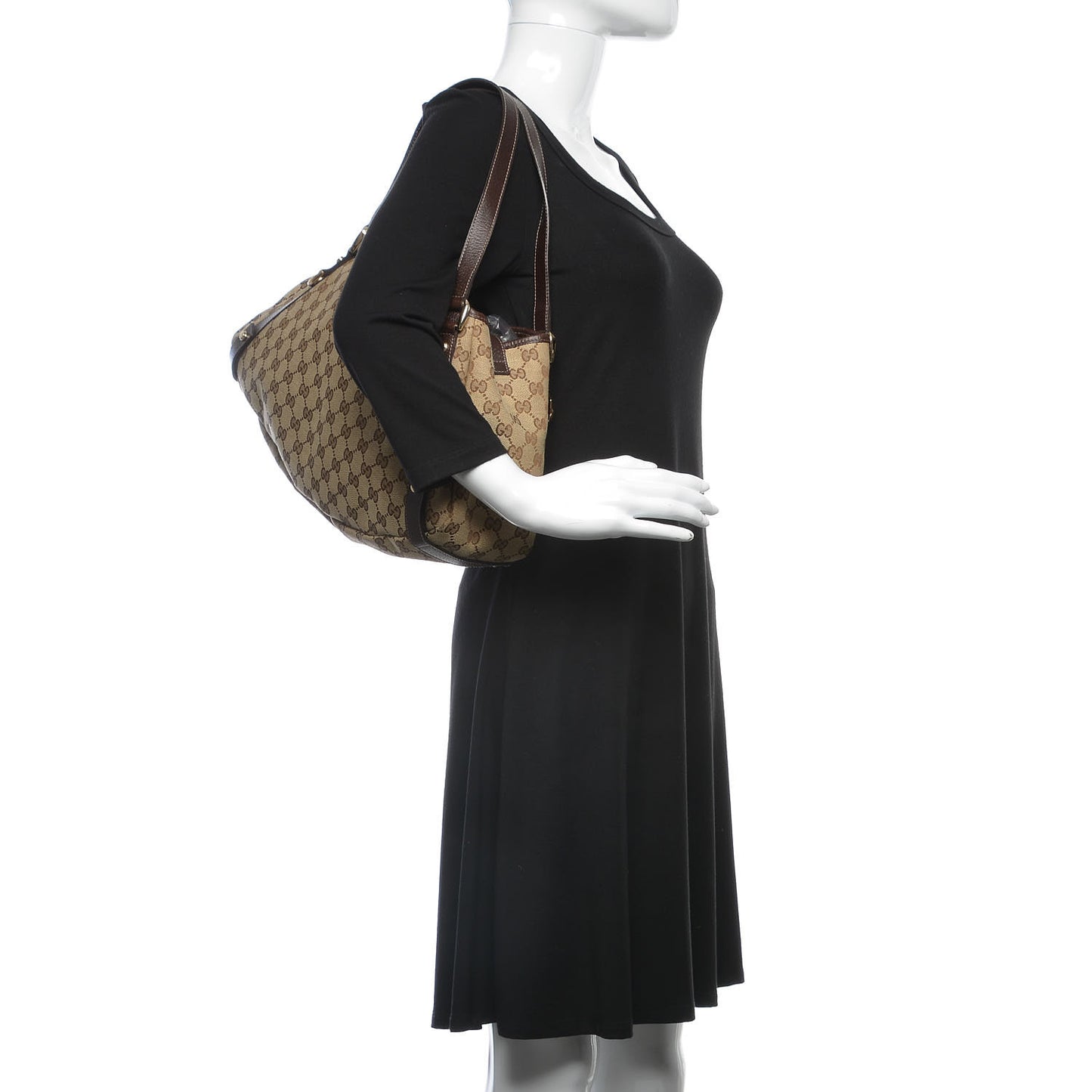 Monogram Medium Abbey Shoulder Bag Dark Brown