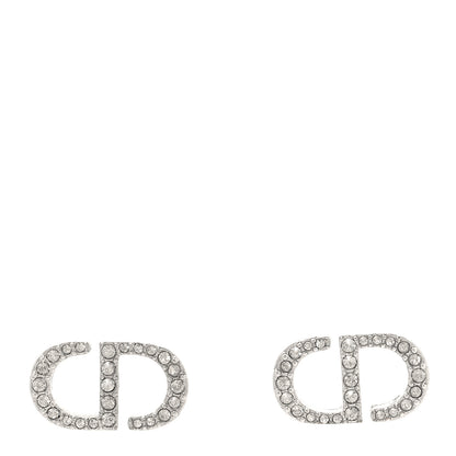 Christian Dior Crystal Petit CD Stud Earrings Silver 1 of 6