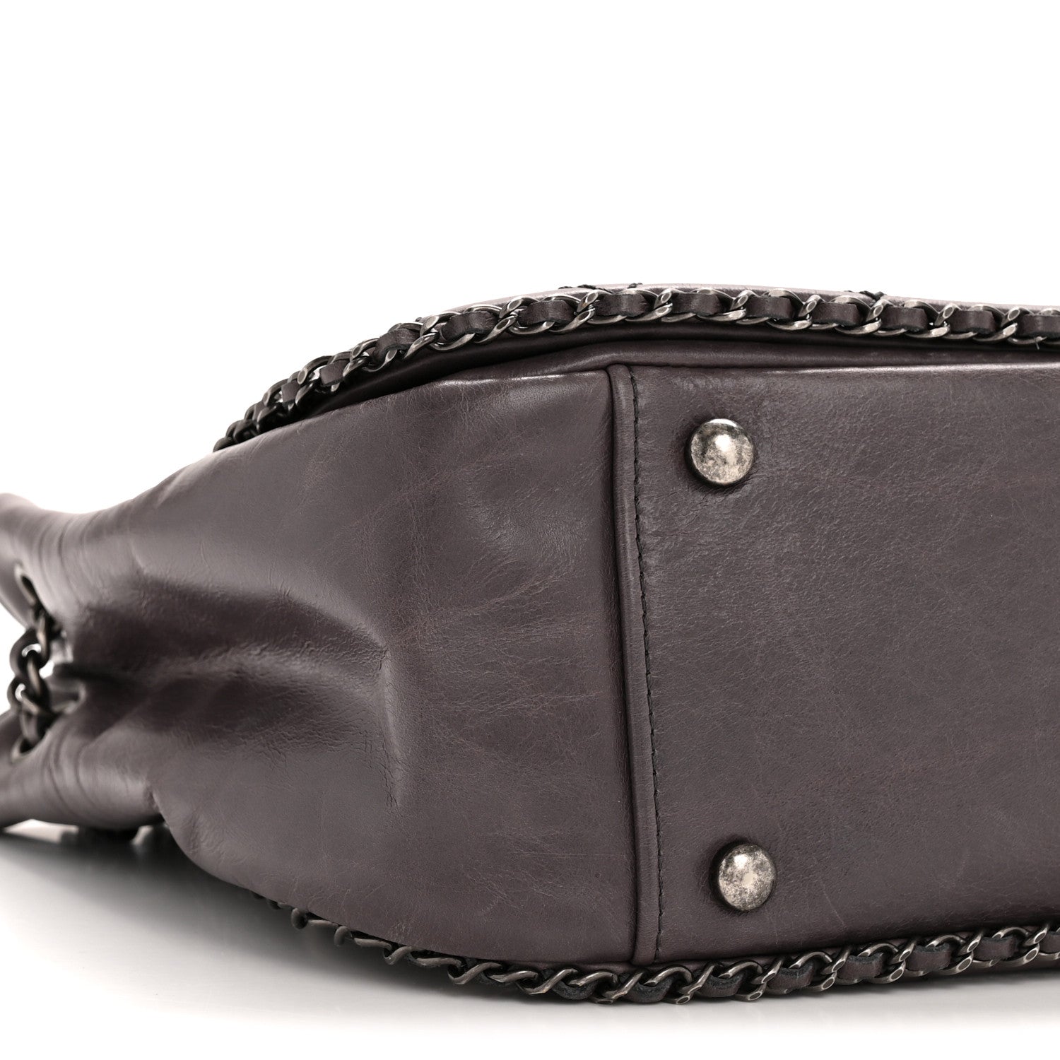 Chanel Calfskin Quilted Small CC Enchained Accordion Flap Purple 9 of 13