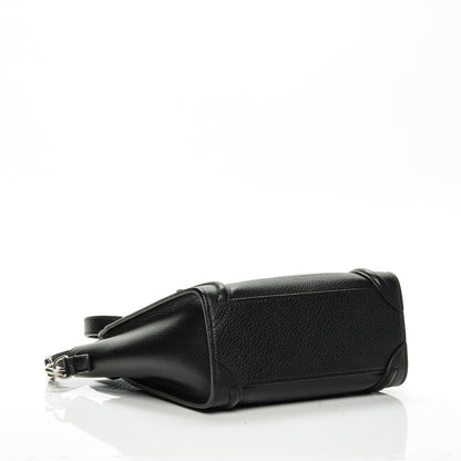 Celine Drummed Calfskin Nano Luggage Black 4 of 6