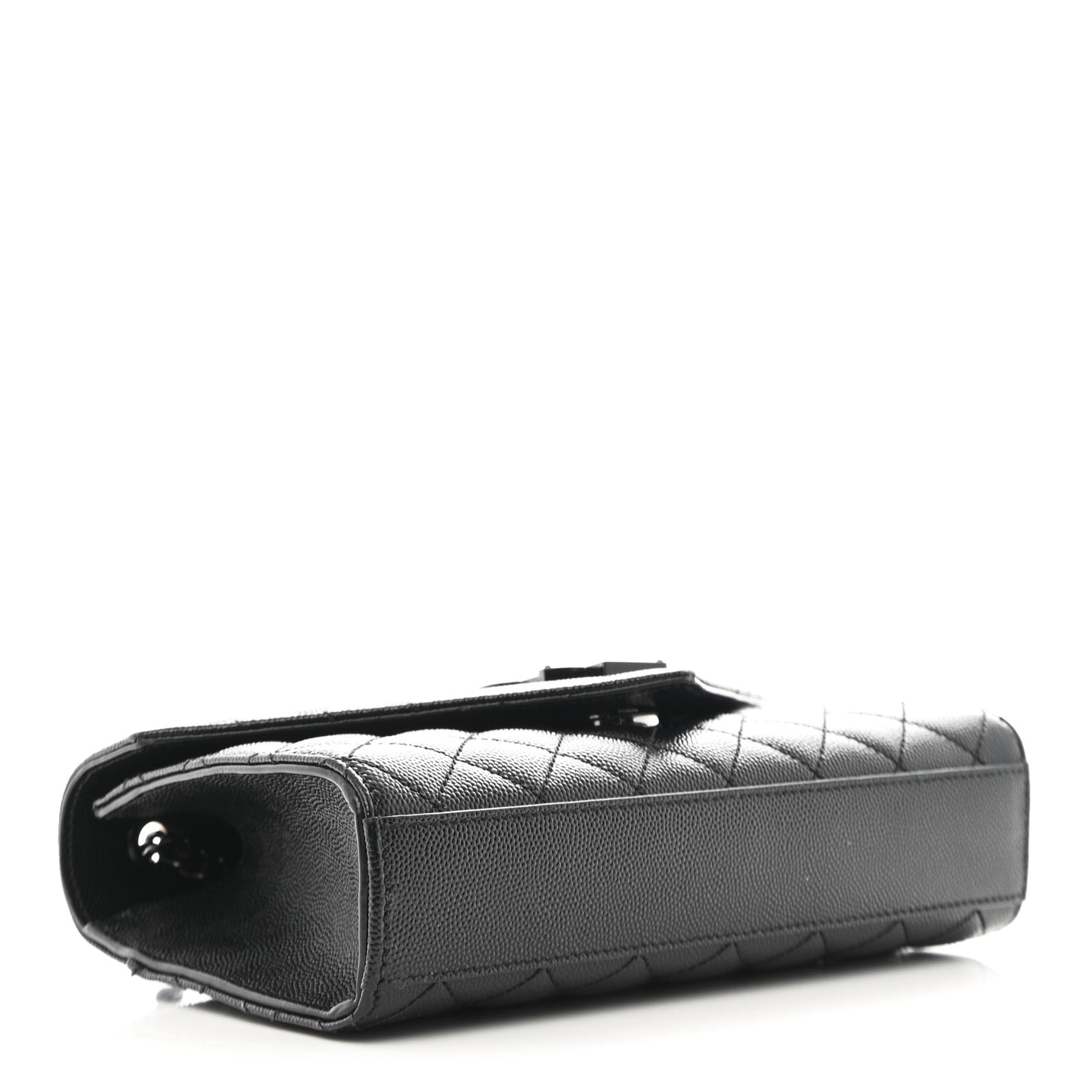 Grain De Poudre Textured Mixed Matelasse Triquilt Small Monogram Monochrome Satchel Black