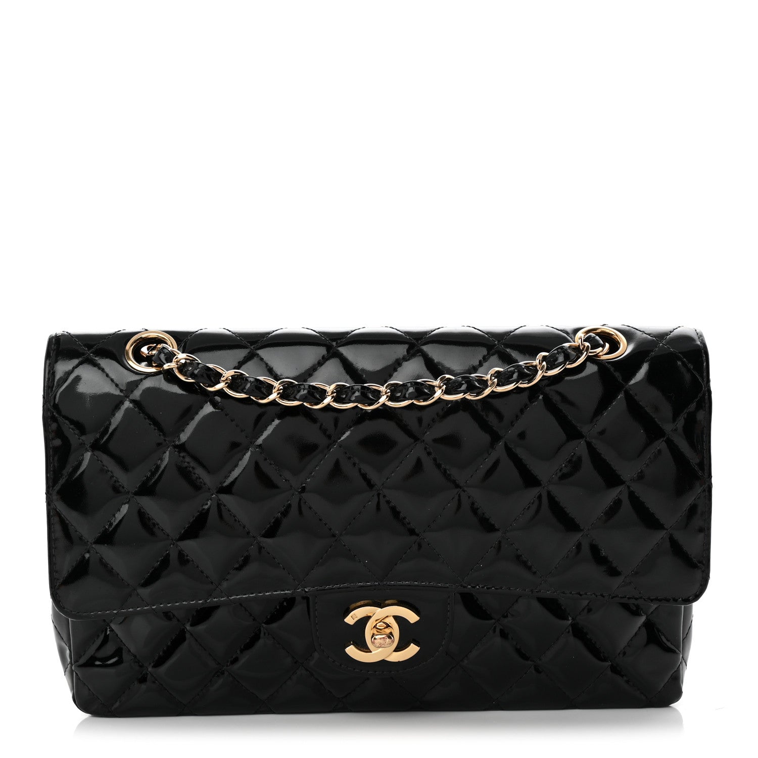 Chanel Patent Quilted Medium Double Flap Black 1 of 11