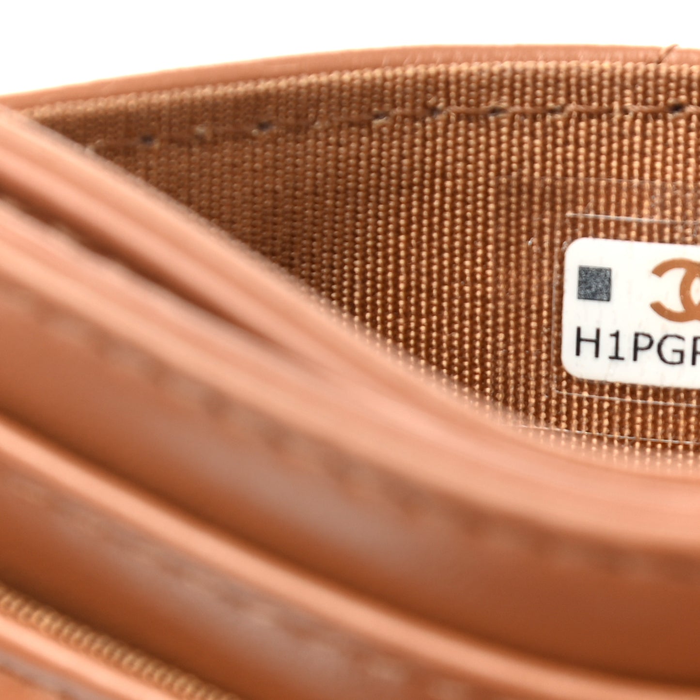 Lambskin Quilted Chanel 19 Card Holder Brown