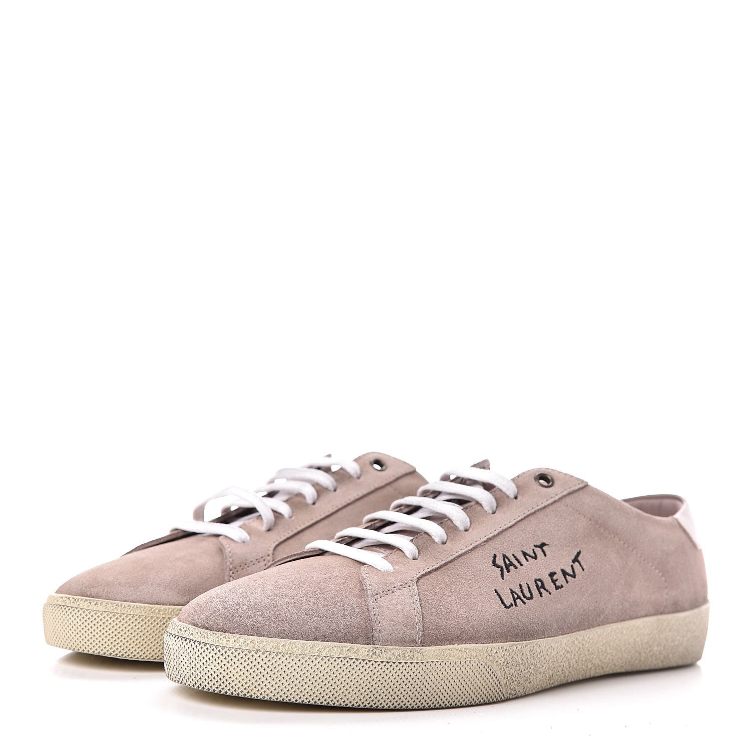 Saint Laurent Distressed Suede Mens Court Classic Sneakers 43 Rose Antique 3 of 9