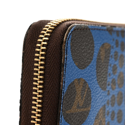 Louis Vuitton Monogram Kusama Pumpkin Dots Zippy Wallet Blue 10 of 10