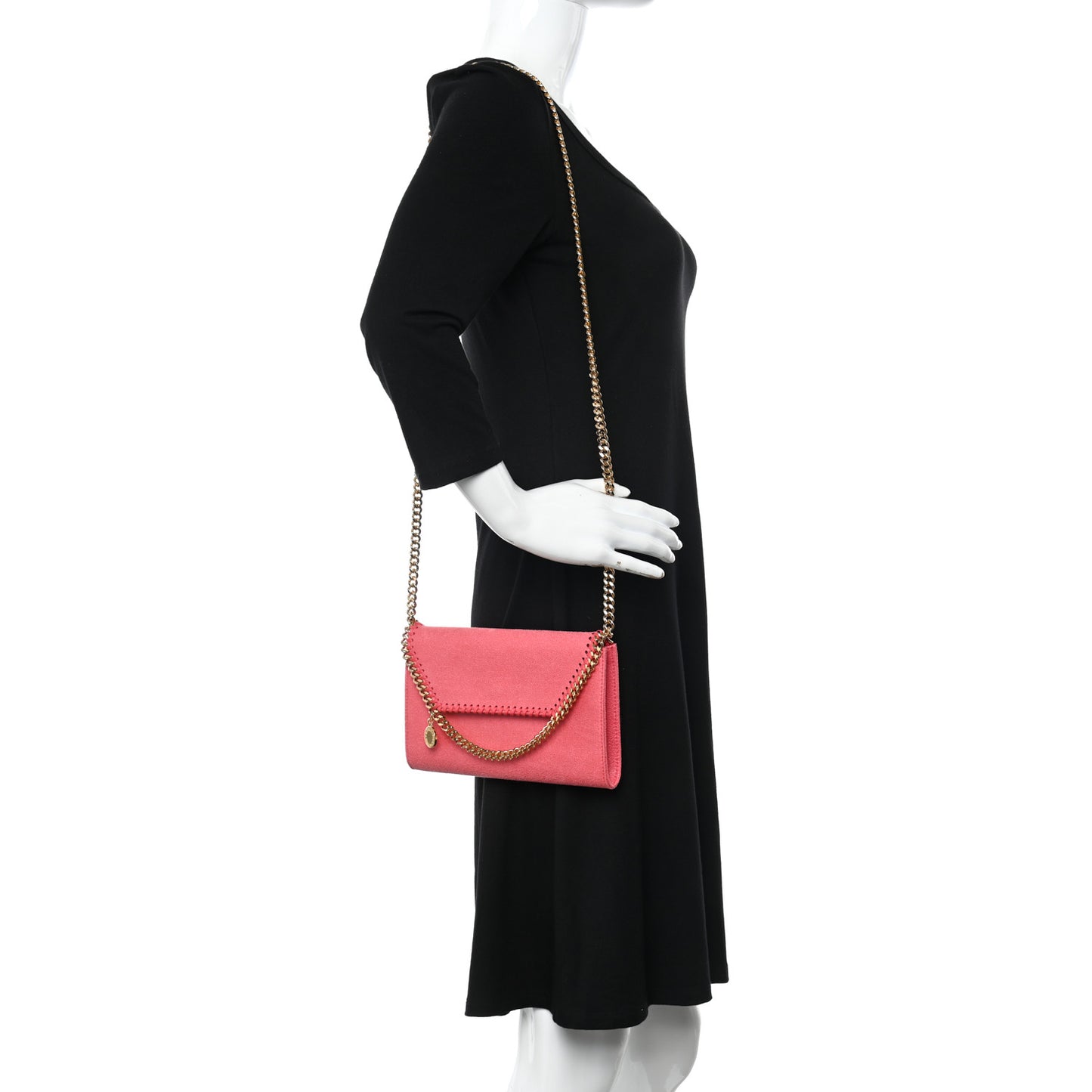 Shaggy Deer Mini Falabella Crossbody Bag Bright Pink