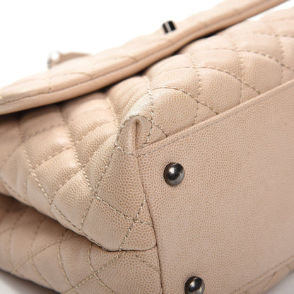Chanel Caviar Quilted Medium Coco Handle Flap Light Beige 9 of 12