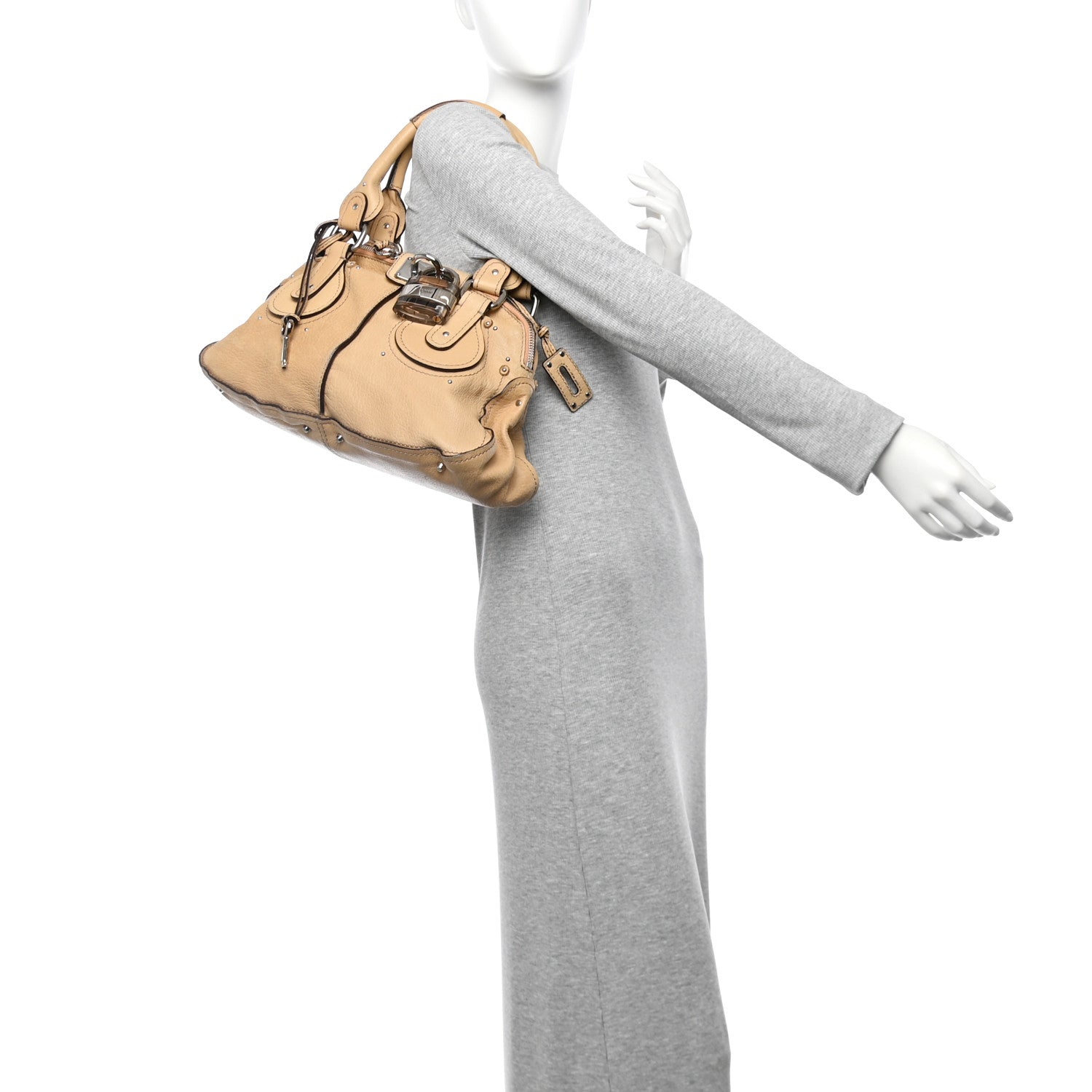 Chloe Calfskin Medium Paddington Satchel Taupe 2 of 16