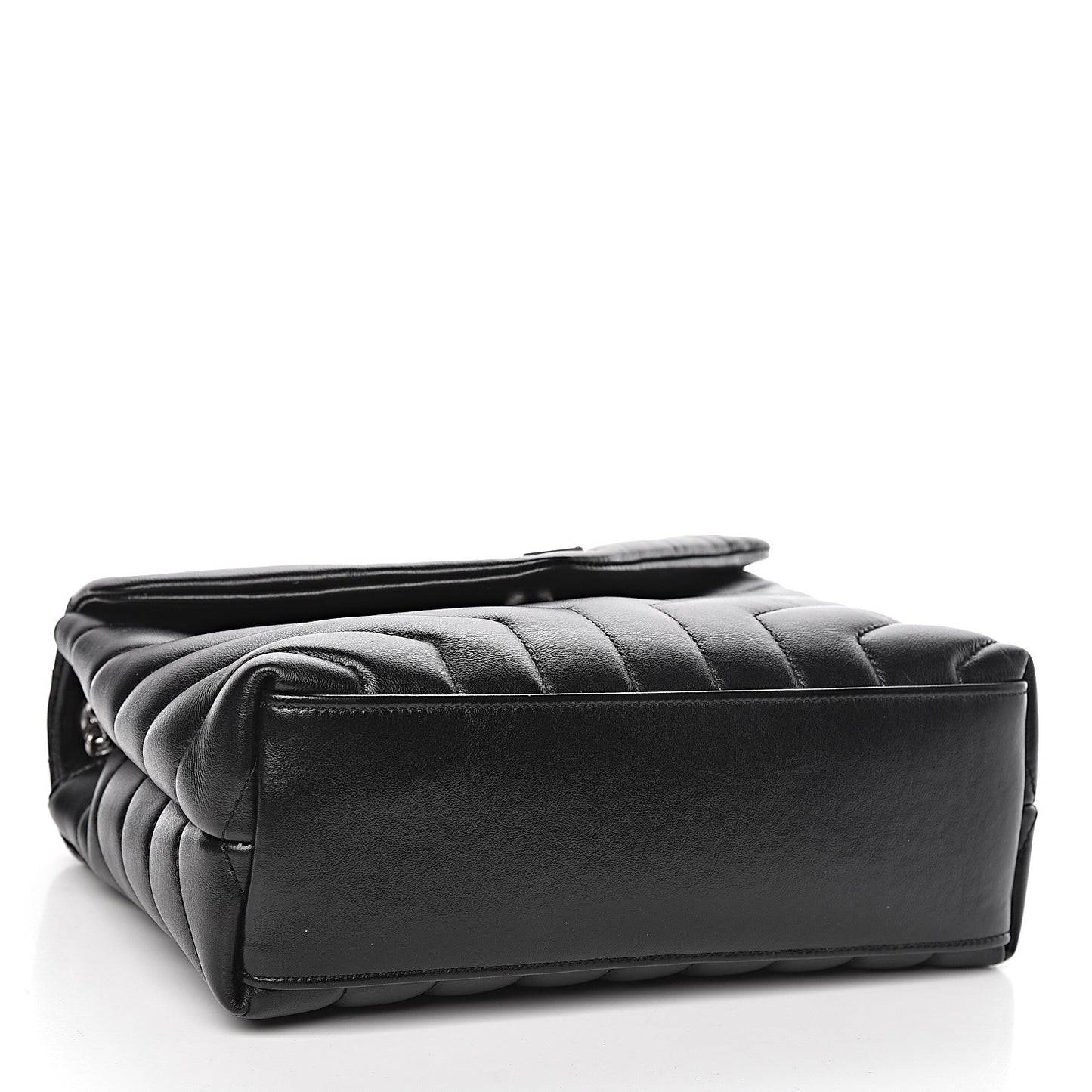 Calfskin Y Quilted Monogram Small Loulou Chain Satchel Black