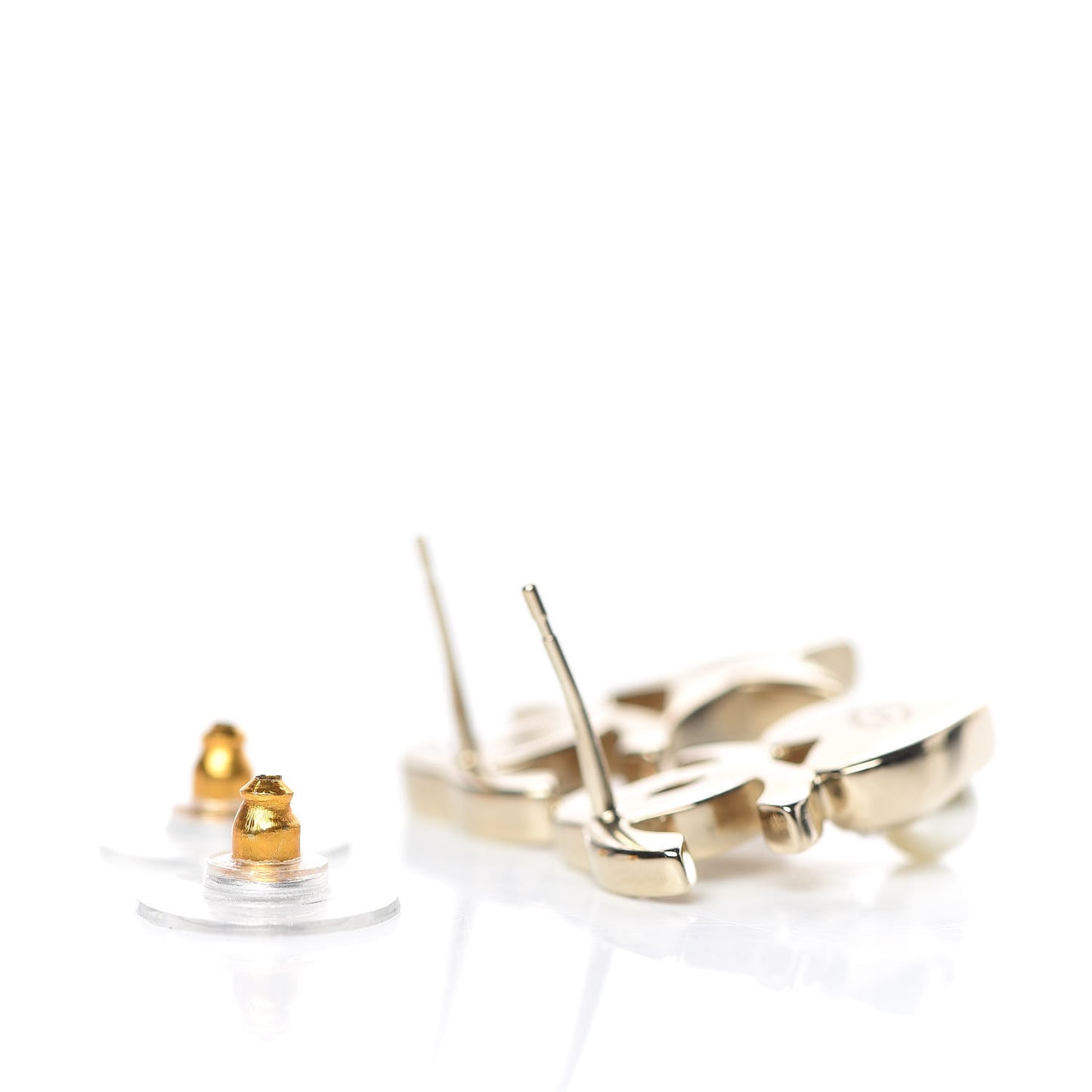 Crystal Pearl Charming Winter CC Star Heart Earrings Gold