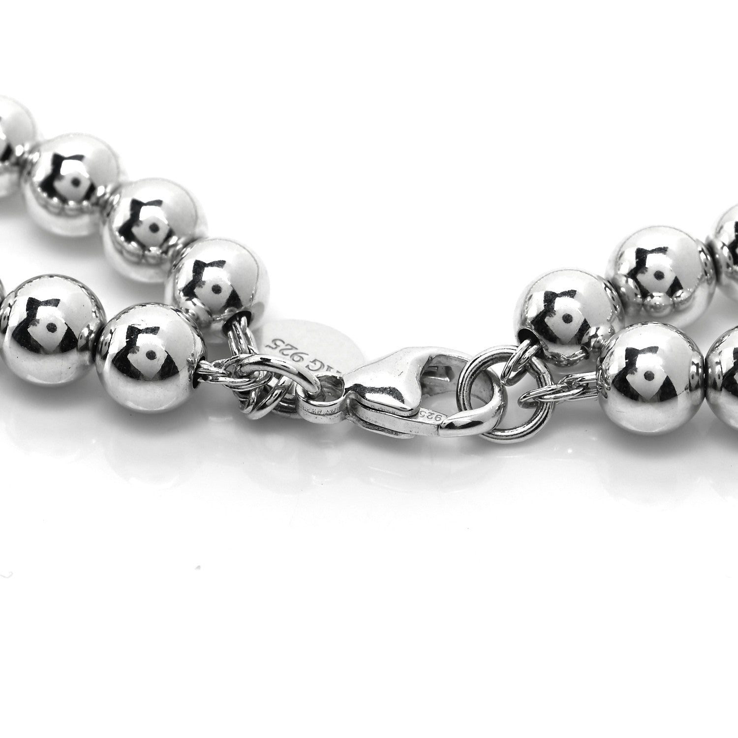 Tiffany Sterling Silver HardWear Graduated Ball Two-Row Necklace 5 of 5