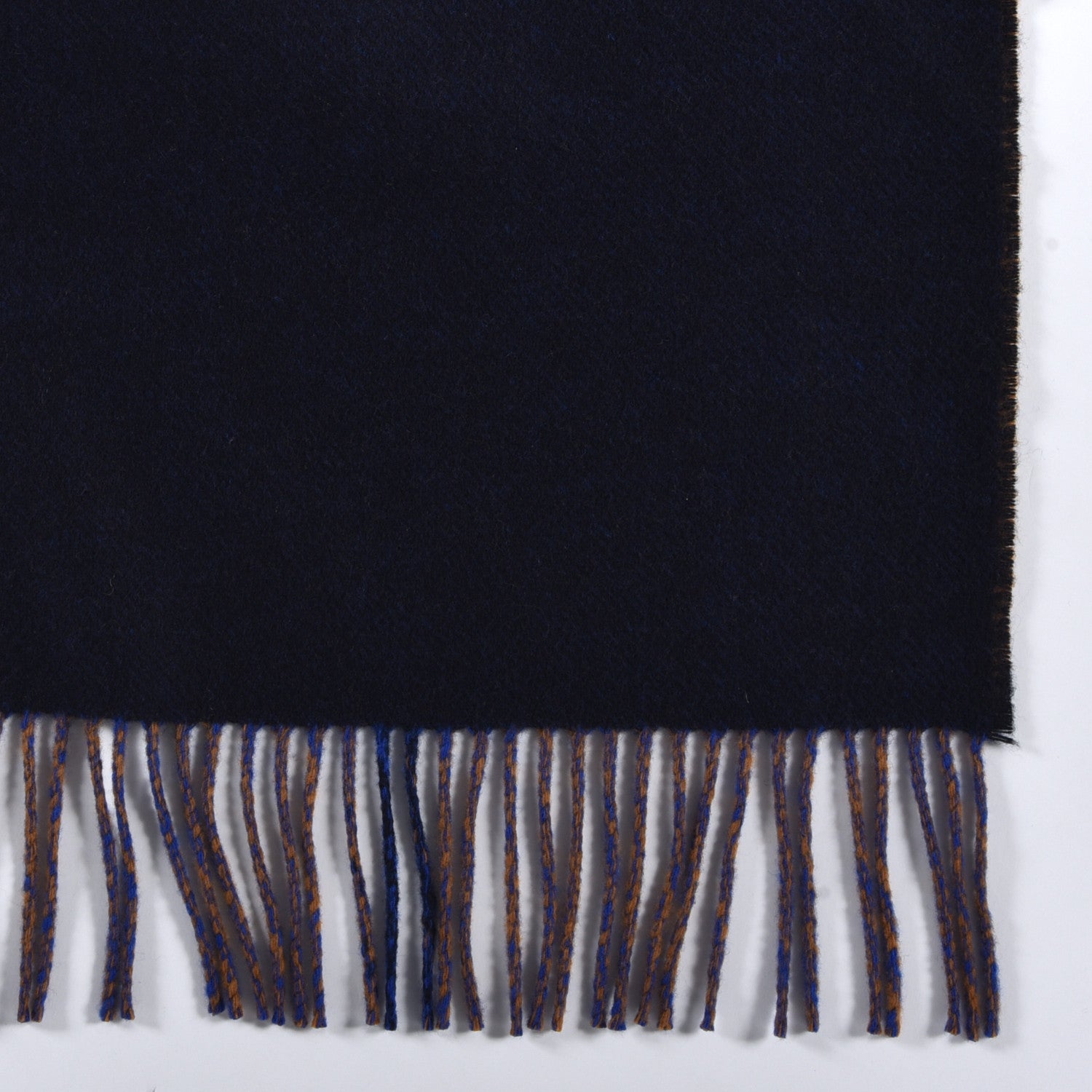 Hermes Wool Calfskin Reversible Highlands Poncho Navy Royal Fauve 7 of 7