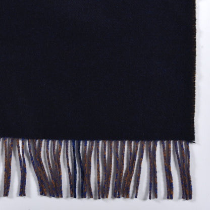 Hermes Wool Calfskin Reversible Highlands Poncho Navy Royal Fauve 7 of 7