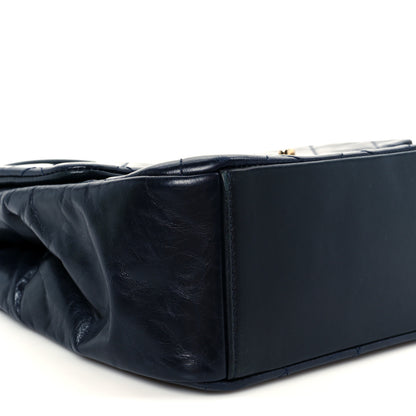 Chanel Glazed Calfskin Quilted Medium Gold Bar Top Handle Flap Black 10 of 11