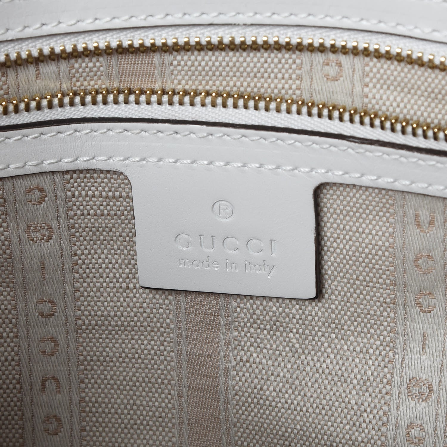 Gucci Calfskin Diamante Small Top Handle Bag White 7 of 13