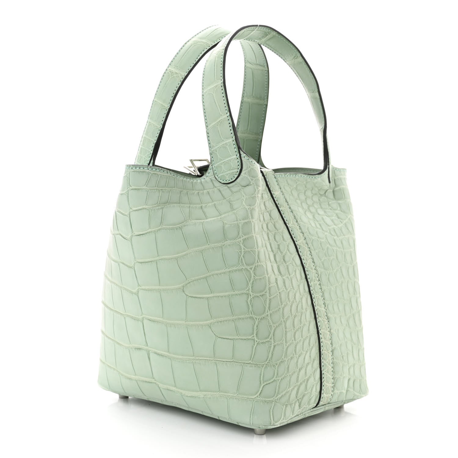 Hermes Matte Alligator Picotin Lock 18 Vert D Eau 3 of 11