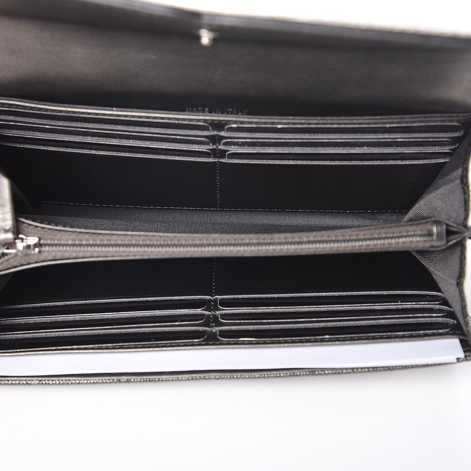Chanel Metallic Caviar Filigree Flap Wallet Dark Silver 5 of 9