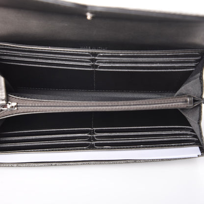 Chanel Metallic Caviar Filigree Flap Wallet Dark Silver 5 of 9