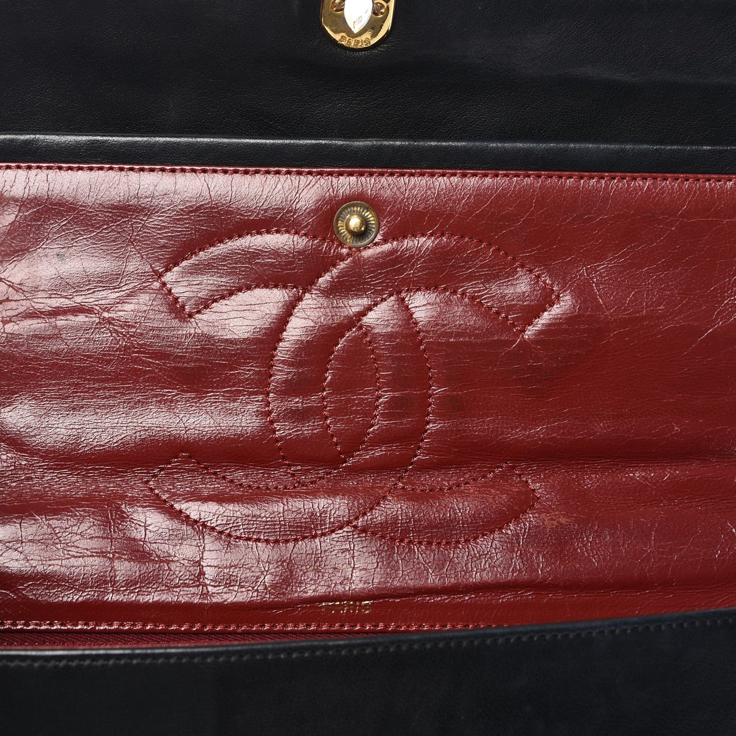 Lambskin Medium Double Flap Black