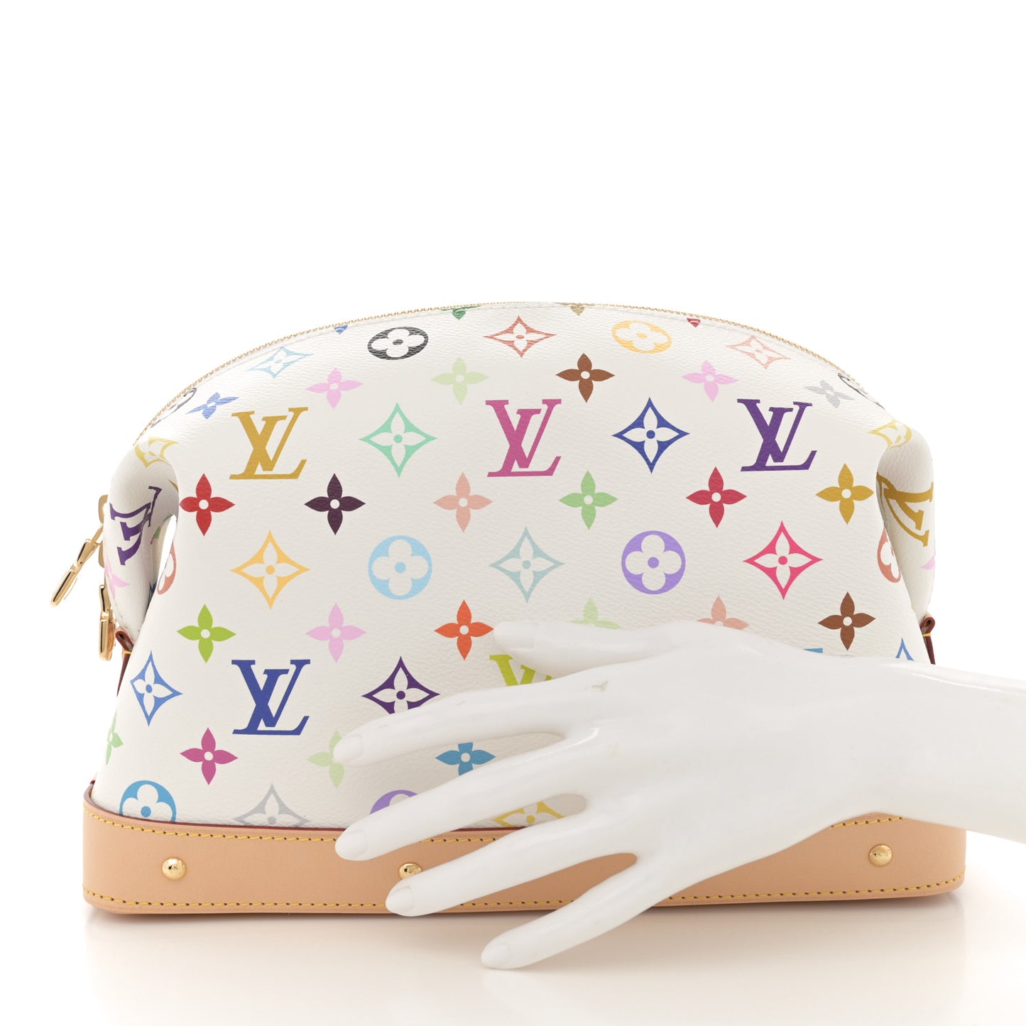 LV X TM Monogram Multicolor Cosmetic Pouch GM White