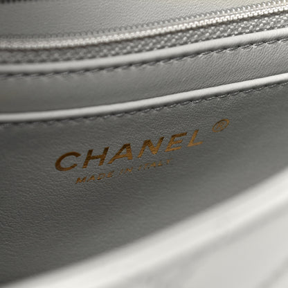 Chanel Lambskin Quilted Mini Pearl Crush Flap Light Grey 6 of 10