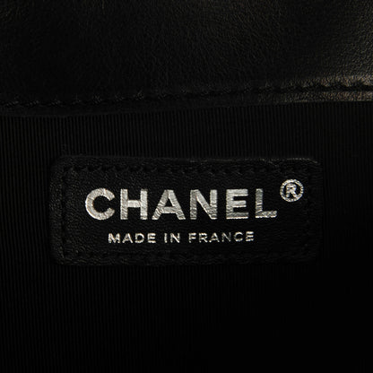 Chanel Calfskin Tweed Enchained Medium Boy Flap Black 6 of 8