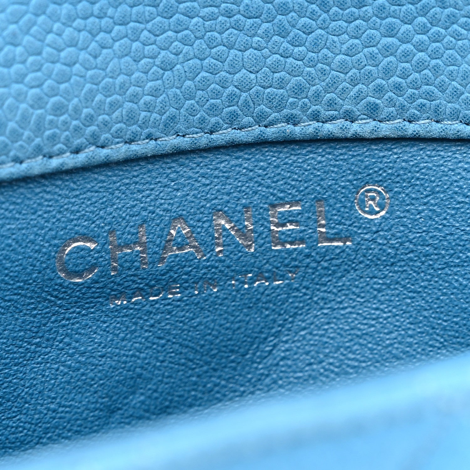 Chanel Iridescent Caviar Quilted Extra Mini Flap Light Blue 7 of 13