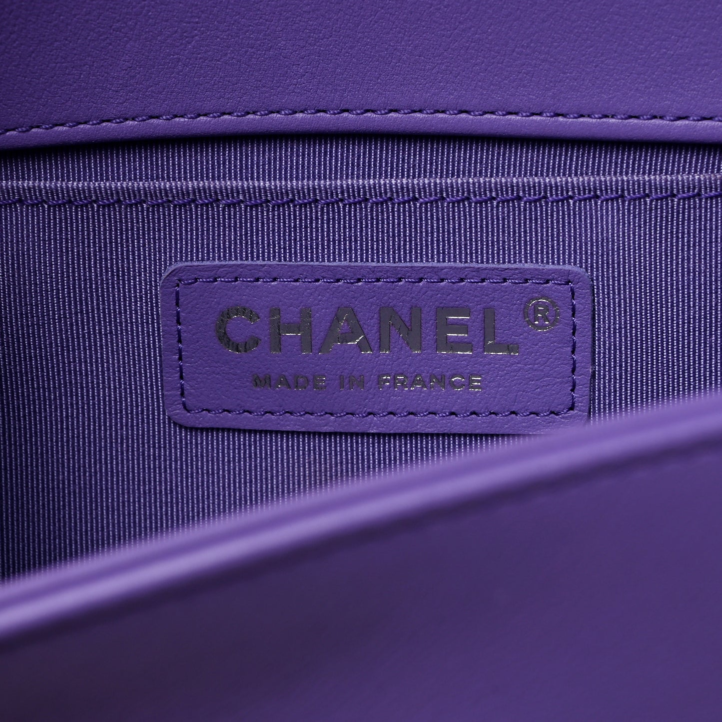 Lambskin Quilted Medium Boy Flap Purple
