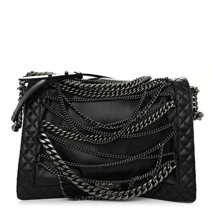 Chanel Calfskin Enchained XL Boy Flap Black 1 of 9