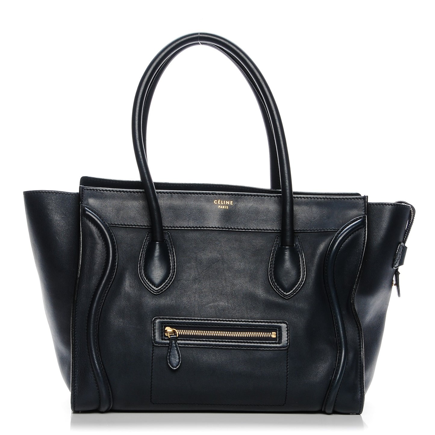 Smooth Calfskin Shoulder Luggage Navy