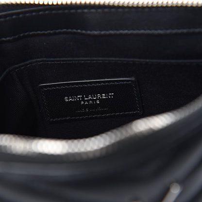 Saint Laurent Calfskin Matelasse Chevron Monogram A5 Wristlet Black 6 of 7