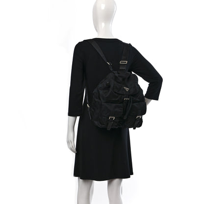 Prada Tessuto Nylon Saffiano Medium Backpack Black 2 of 8