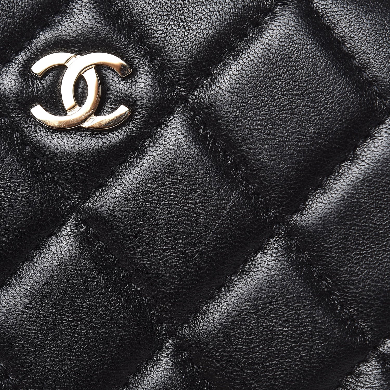 Chanel Lambskin Quilted Small Curvy Pouch Cosmetic Case Black 11 of 12