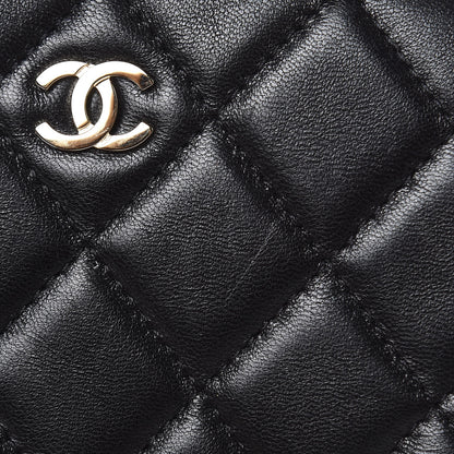Chanel Lambskin Quilted Small Curvy Pouch Cosmetic Case Black 11 of 12