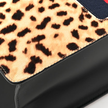 Gucci Calf Hair Leopard Print Medium Sylvie Top Handle Bag Naturale Black 13 of 14