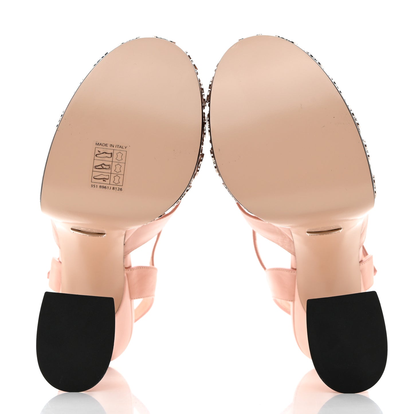 Malaga Kid Interlocking G Studs 155mm Platform Sandals 37.5 Perfect Pink