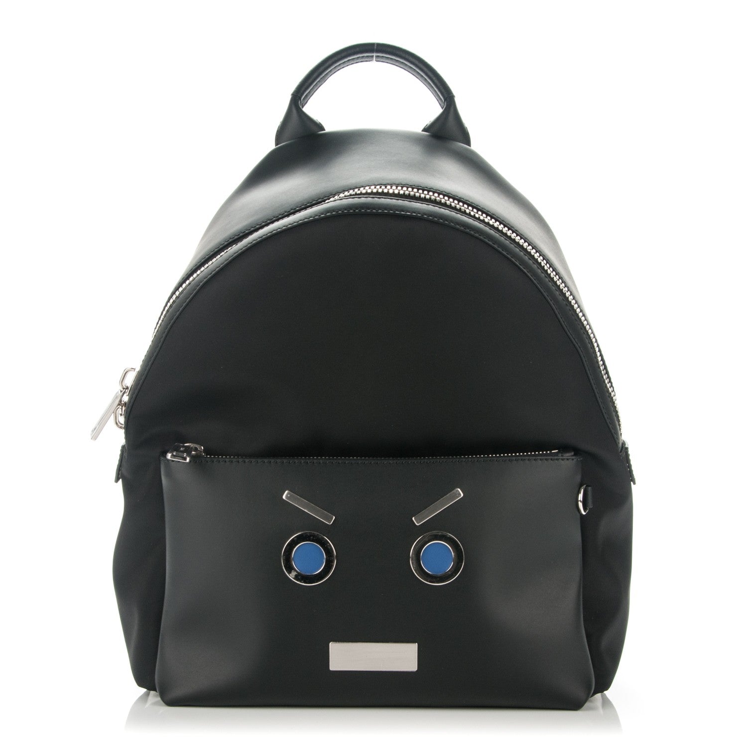 Fendi Nylon Vitello Liberty Face No Words Backpack Black 1 of 7