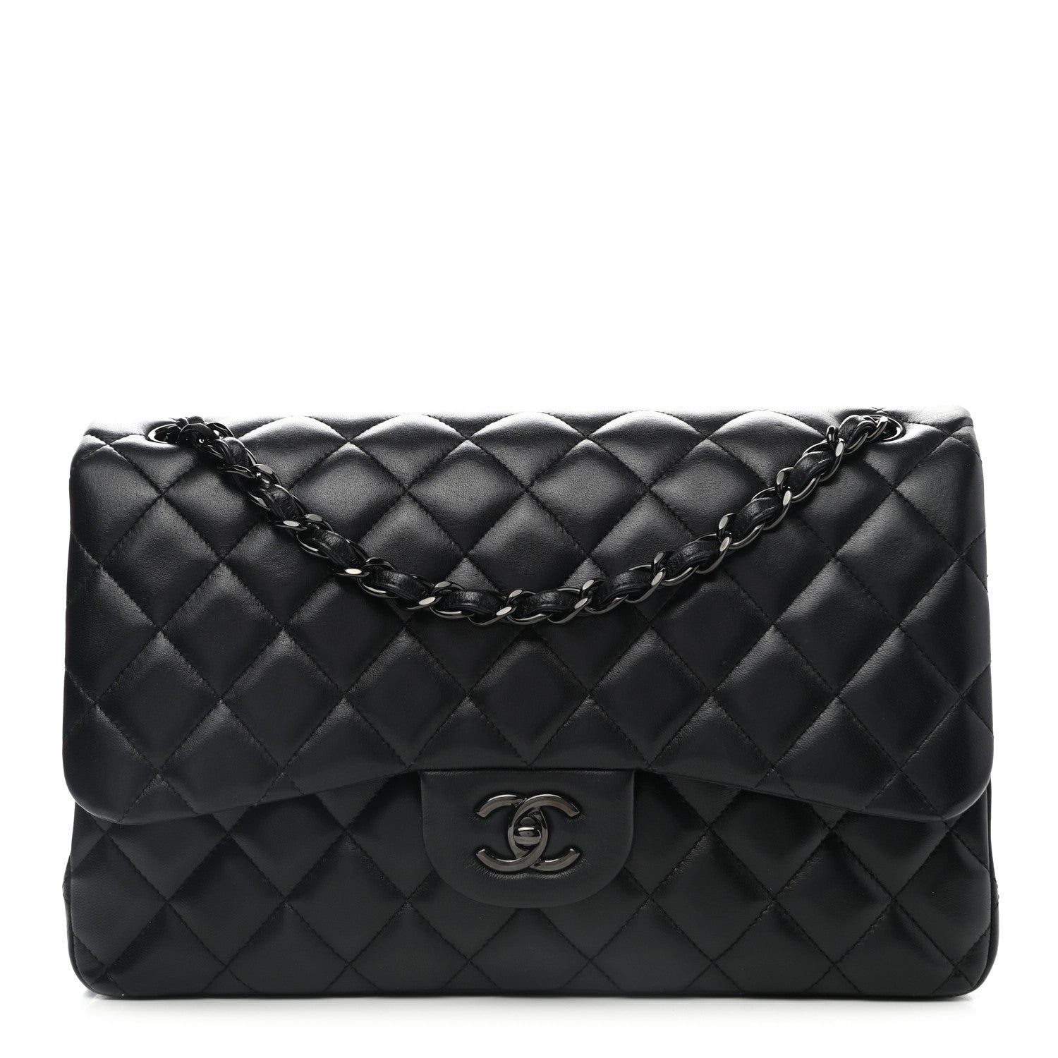 Chanel Lambskin Quilted Jumbo Double Flap So Black 1 of 13