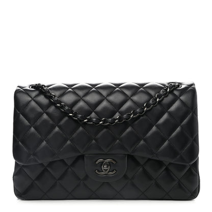 Chanel Lambskin Quilted Jumbo Double Flap So Black 1 of 13