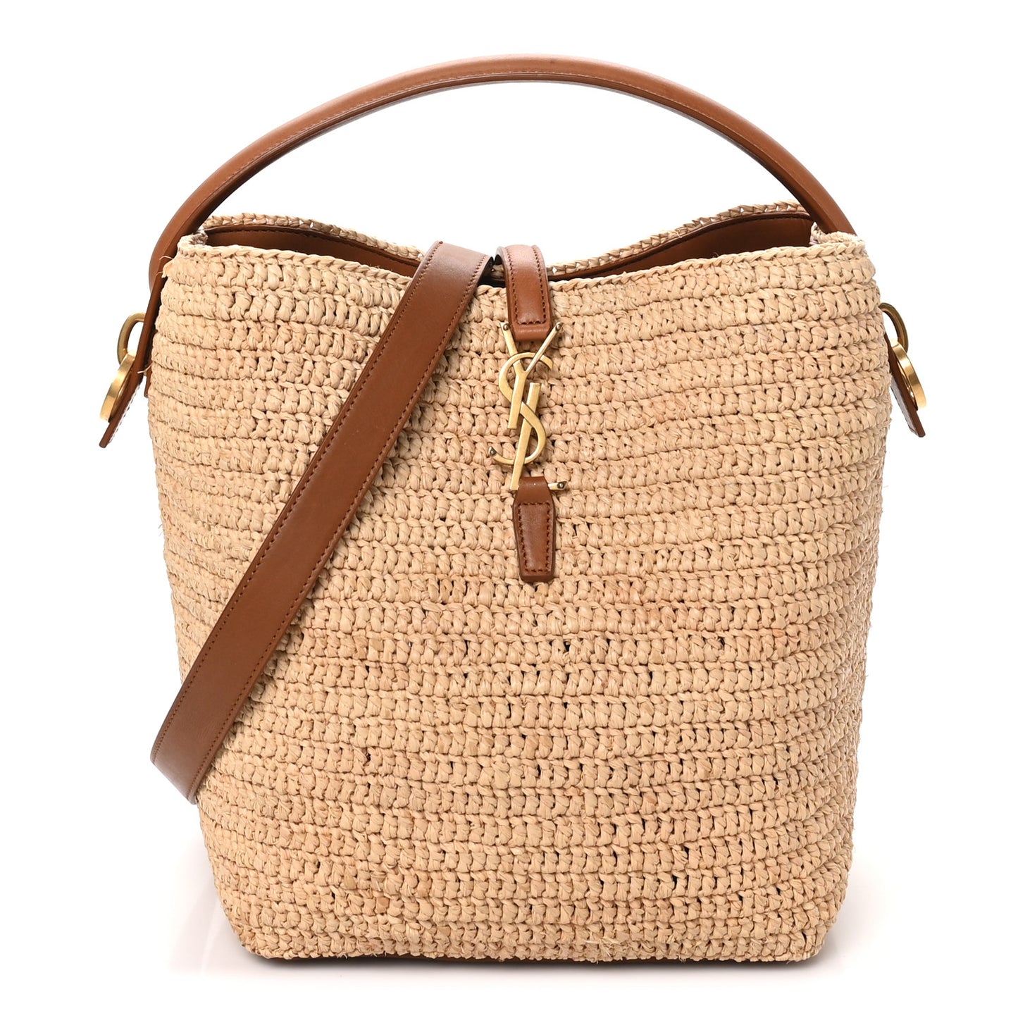 Raffia Vegetable Le 37 Bucket Bag Naturel Brick