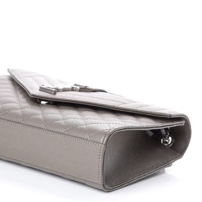 Saint Laurent Grain De Poudre Textured Mixed Matelasse Medium Triquilt Monogram Satchel New Stone 8 of 10