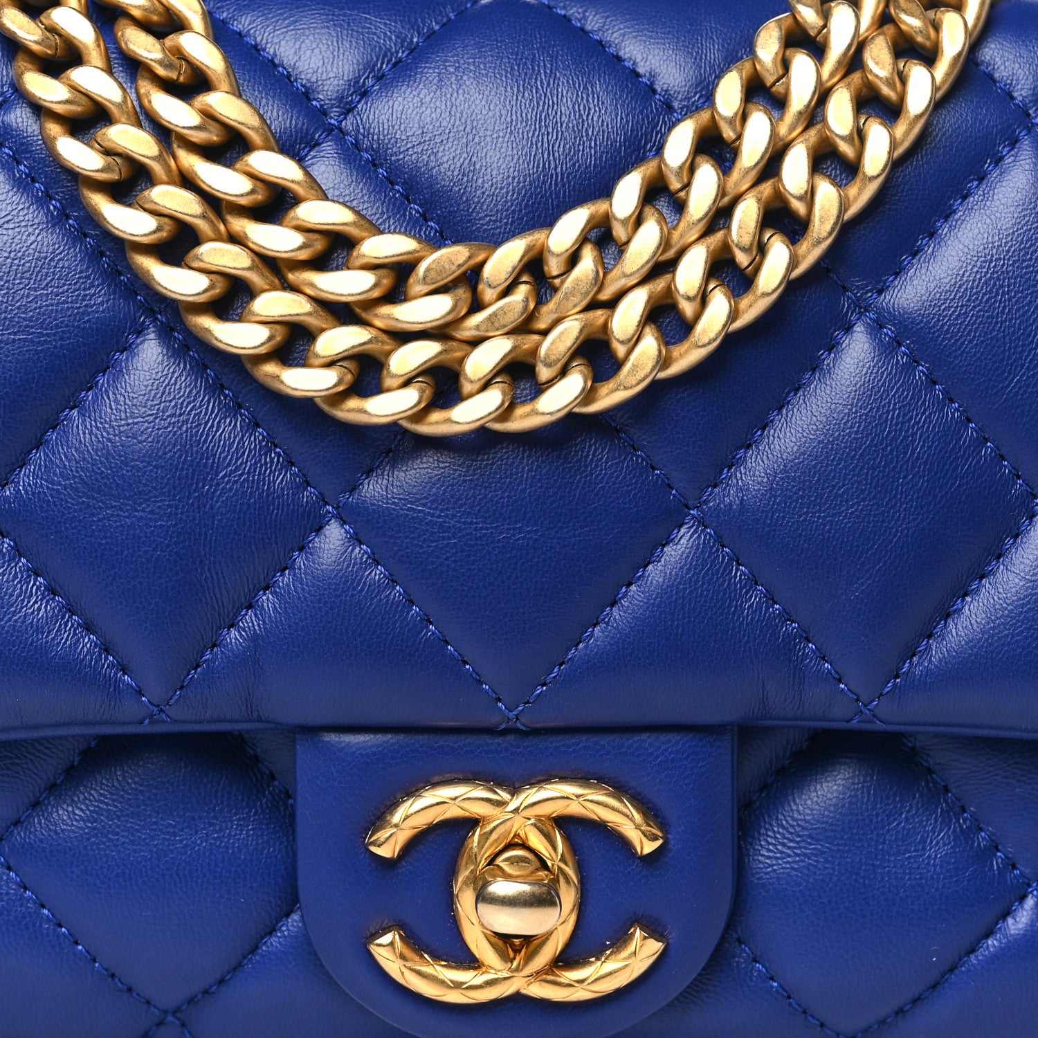 Chanel Lambskin Quilted Small Pillow Crush Flap Blue 8 of 11