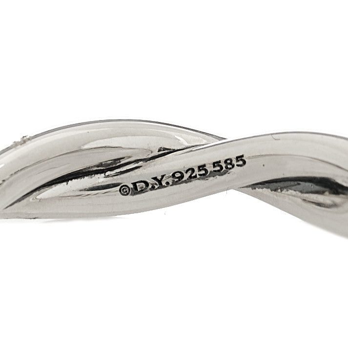David Yurman Sterling Silver 14K Yellow Gold Petite Infinity Band Ring 54 7 2 of 4