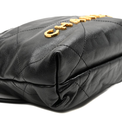 Chanel Shiny Crumpled Calfskin Quilted Pearl Mini Chanel 22 Black 9 of 10
