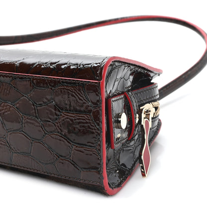 Christian Louboutin Calfskin Crocodile Embossed Pony Hair Leopard Print Eloise Top Handle Bag Brown 9 of 9