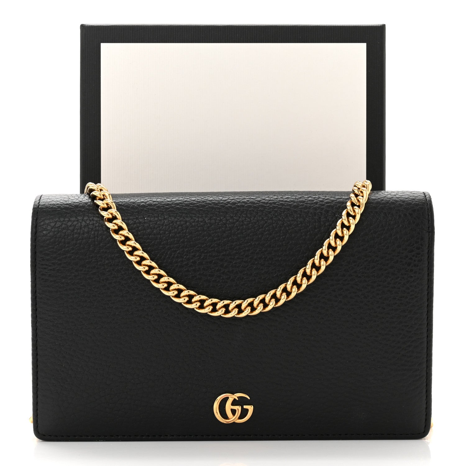 Gucci Calfskin Mini GG Marmont Chain Wallet Black 11 of 11