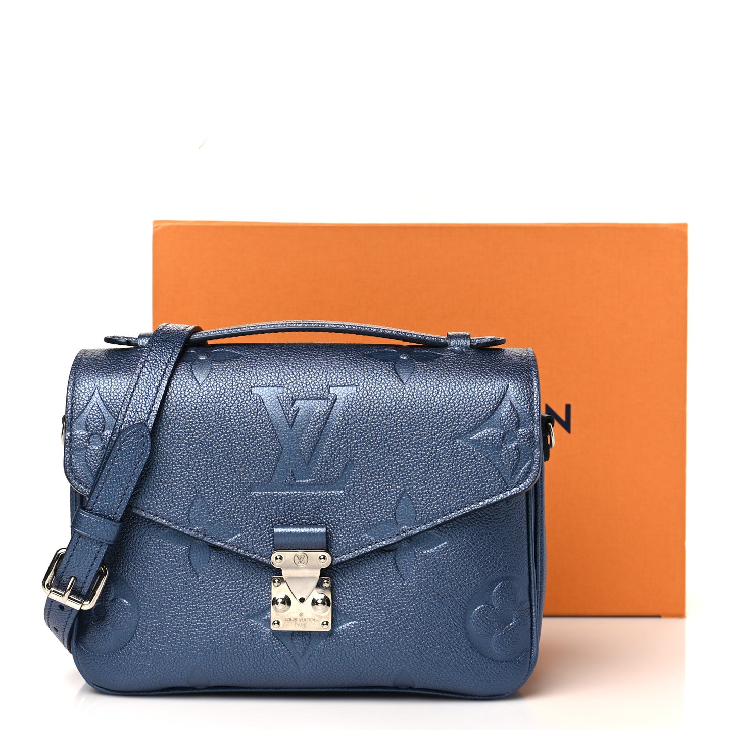 Metallic Empreinte Monogram Giant Pochette Metis Navy Nacre