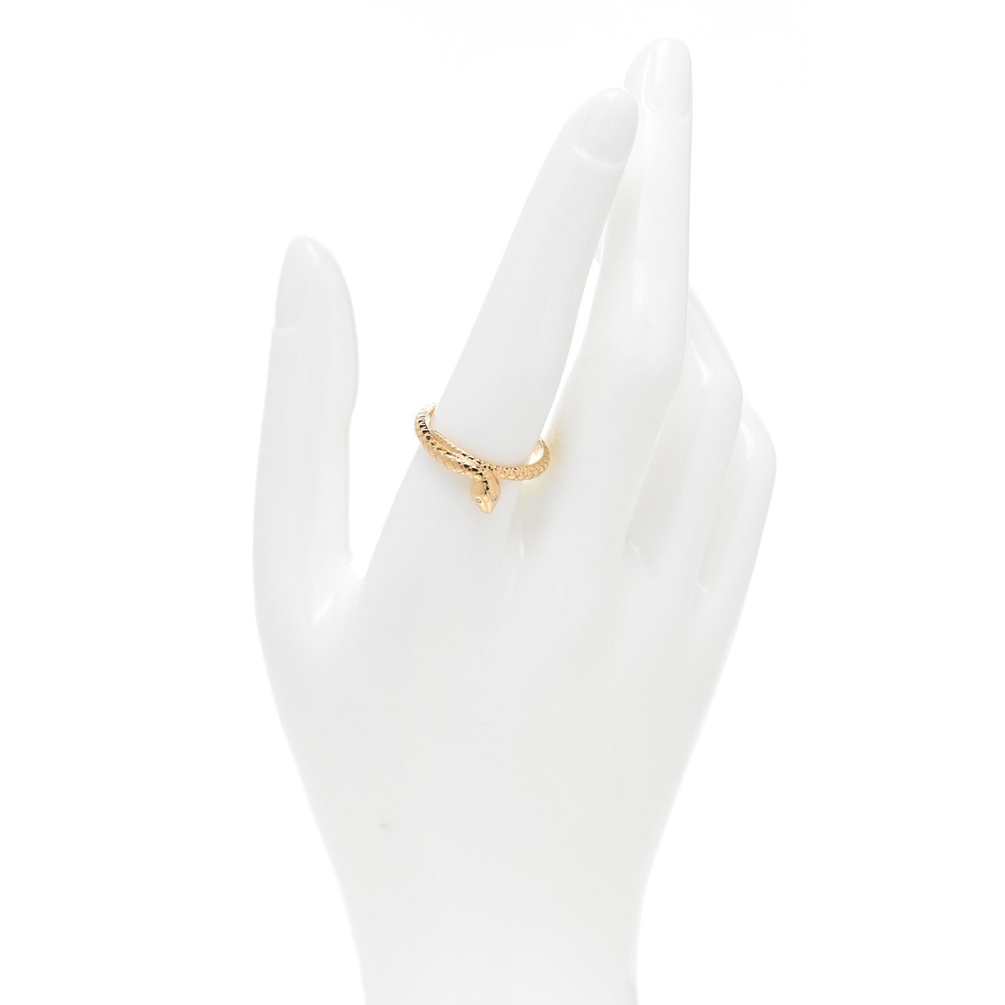 18K Yellow Gold Diamond Snake Wholeness Bookend Band Ring 58 8.5