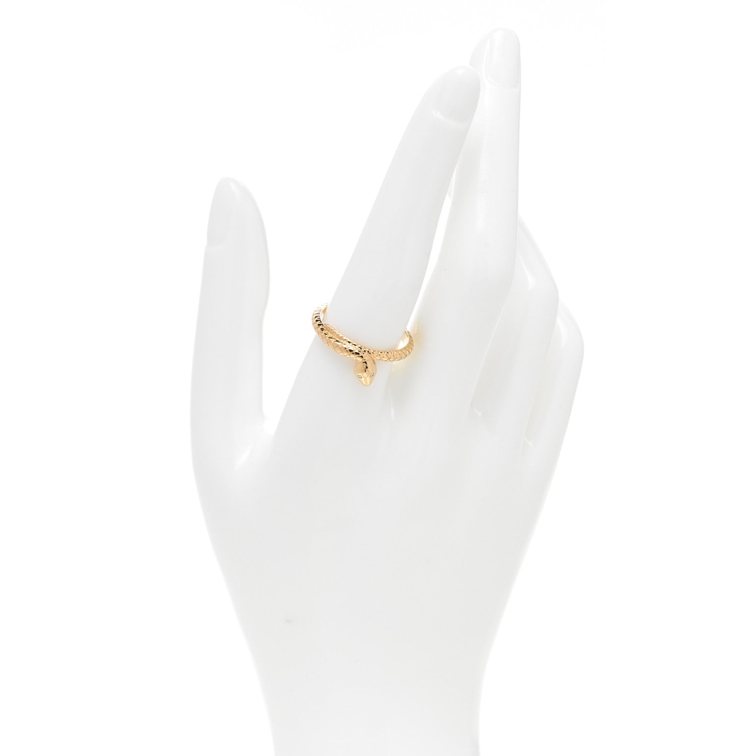 Foundrae 18K Yellow Gold Diamond Snake Wholeness Bookend Band Ring 58 8.5 2 of 5