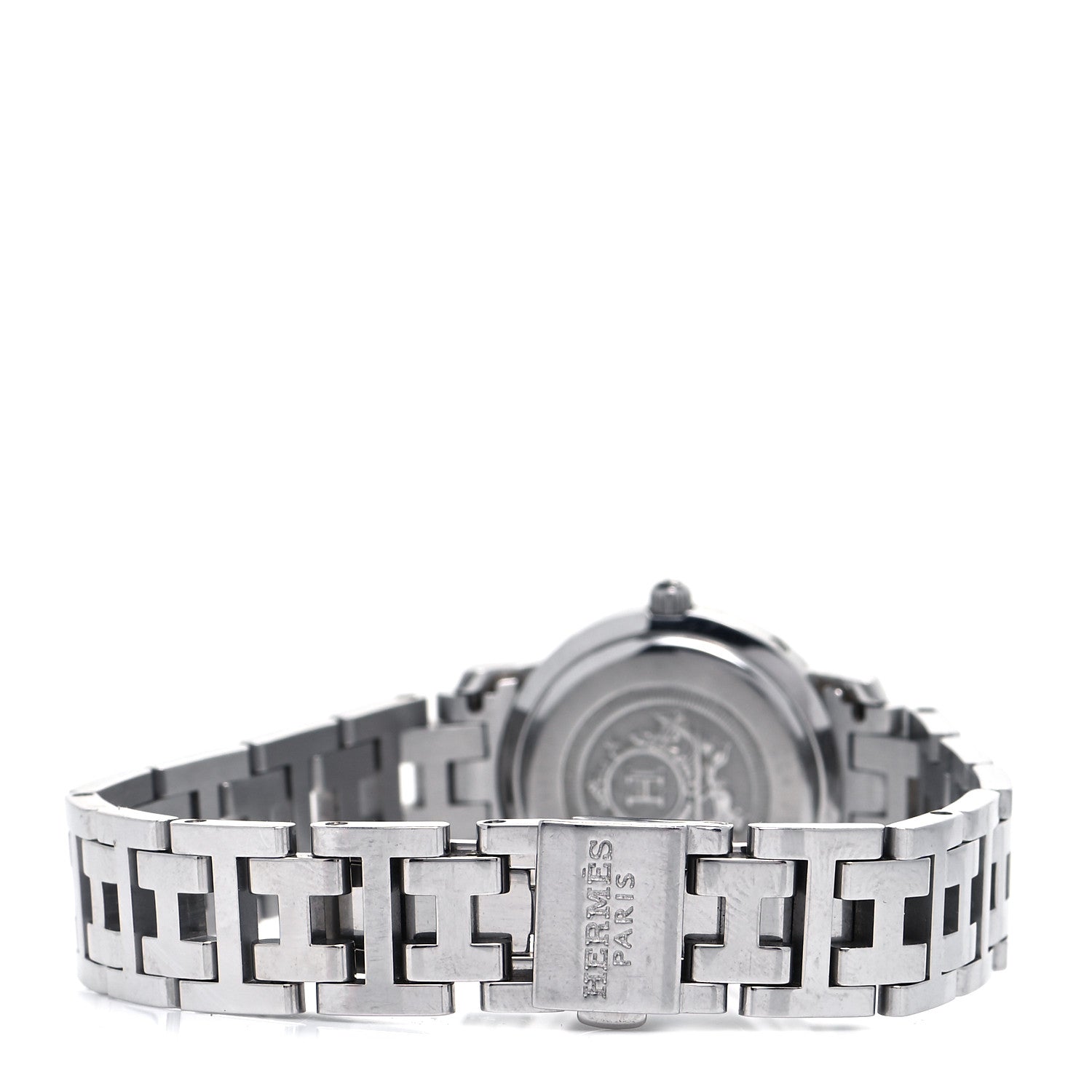 Hermes Stainless Steel Diamond Mother of Pearl 24mm Clipper Quartz Watch 3 of 5
